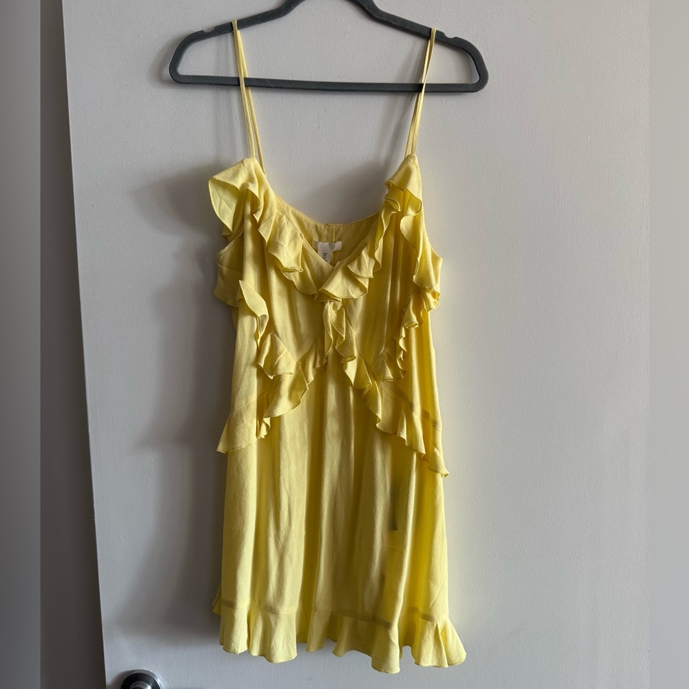 H&M Yellow Ruffled Mini Dress